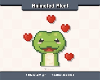Snake Hearts Animated Twitch Stream Alert | Stream Decoration GIF