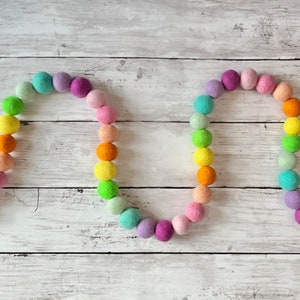 Teacher Gift Classroom Decor Rainbow Felt Ball Garland Fun Bright Felt Ball Decoration for Kids Room Or Rainbow Nursery