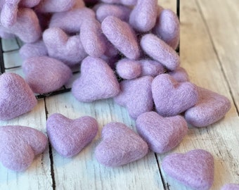 Purple Felt Hearts For Crafting DIY Garland Kit Lilac Felted Heart Decoration Valentines Craft Kids Craft Kits DIY Garland Set