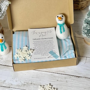 MAKE YOUR OWN! Snowman Garland! Kids Felt Ball Craft Kit Gift Limited Edition January 2024 Limited Edition diy Felt Ball Garland image 3