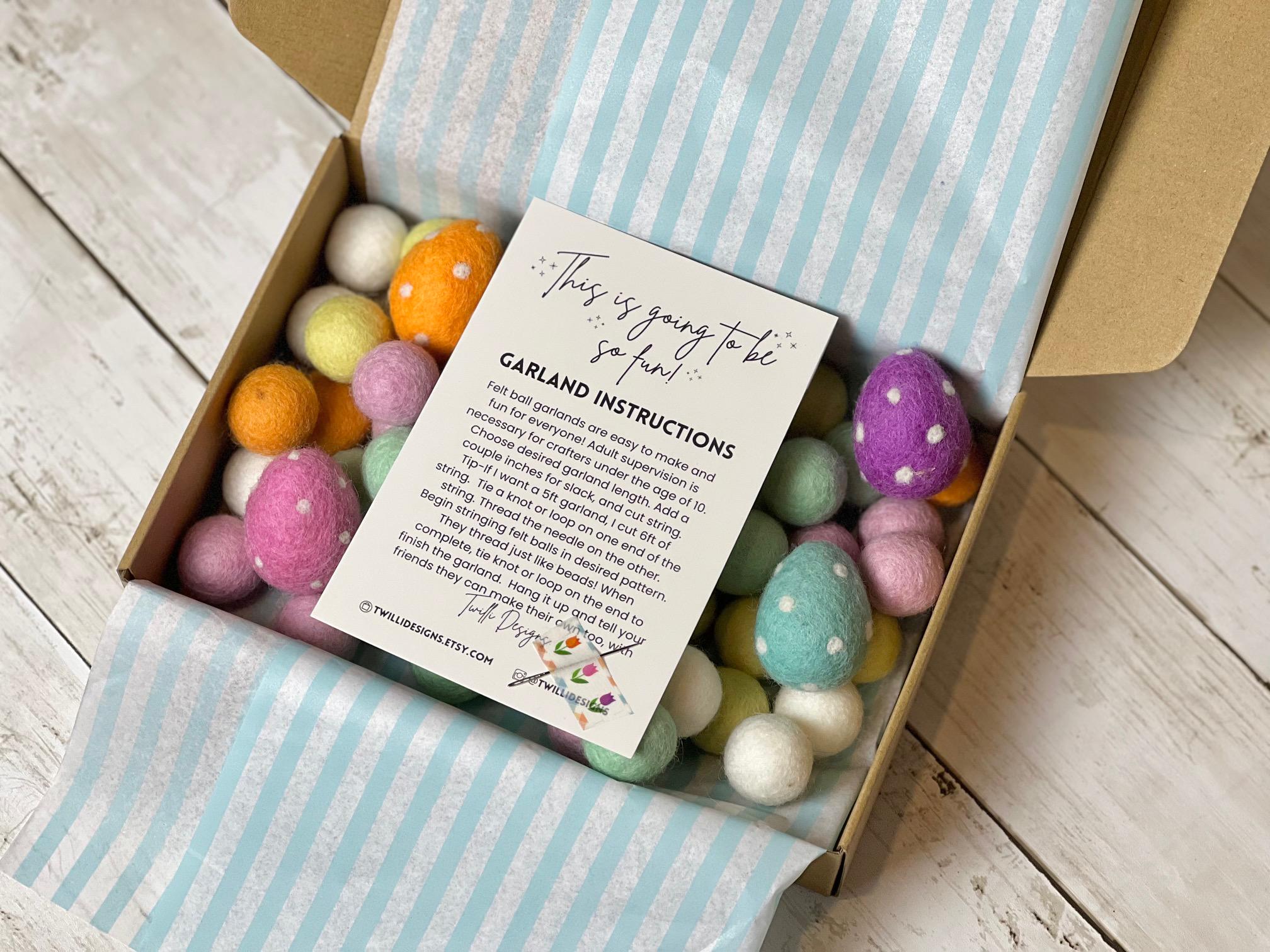 MAKE YOUR OWN! Easter Egg Garland! Kids Spring Break Felt Craft Kit ...