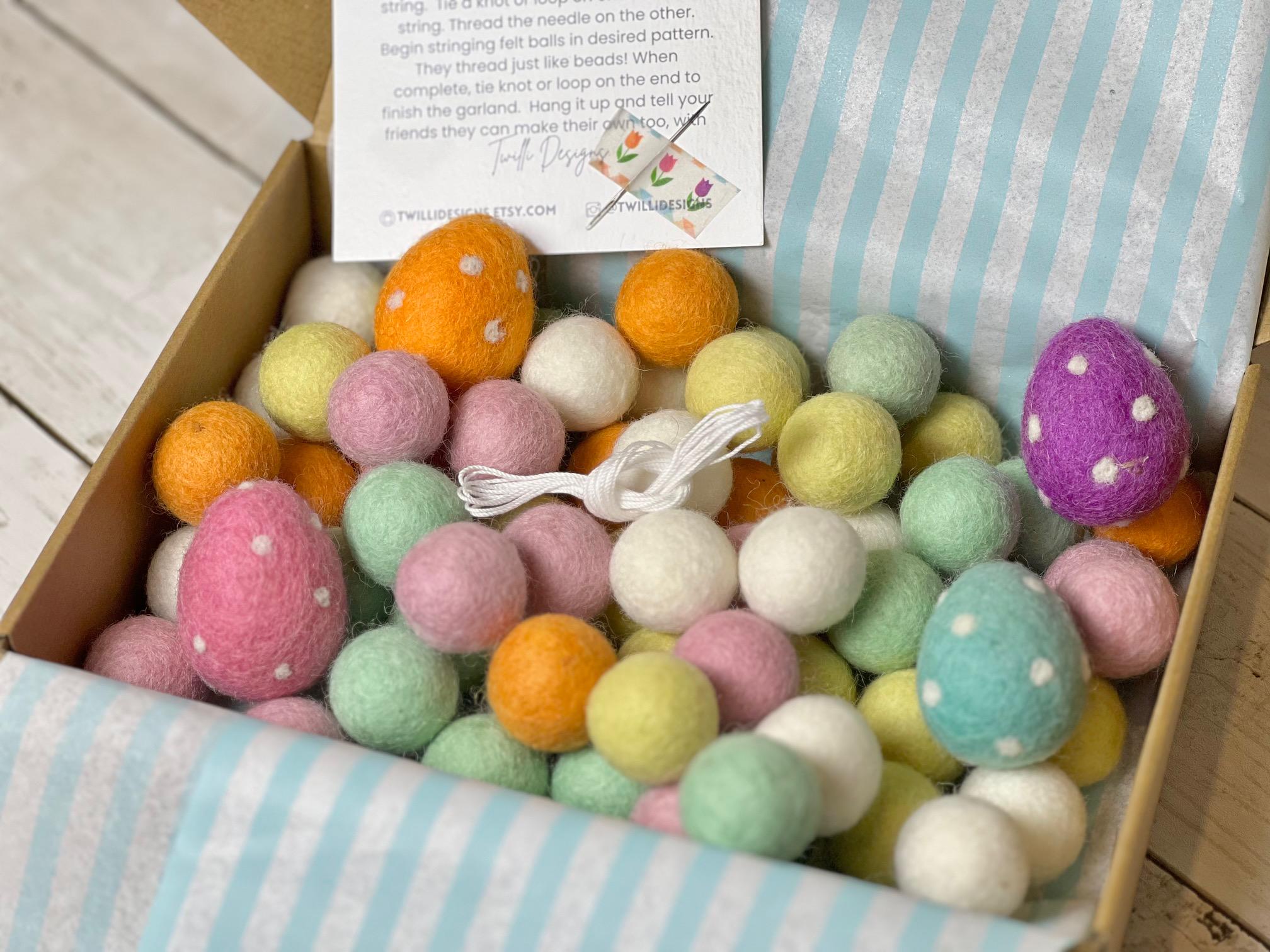 MAKE YOUR OWN! Easter Egg Garland! Kids Spring Break Felt Craft Kit ...
