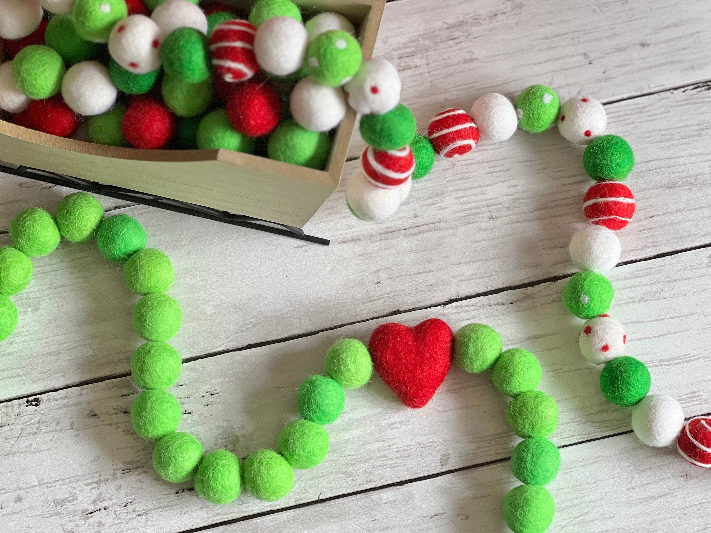 Fifty 15mm Red Silver and Green Christmas Tinsel Mochi Balls 