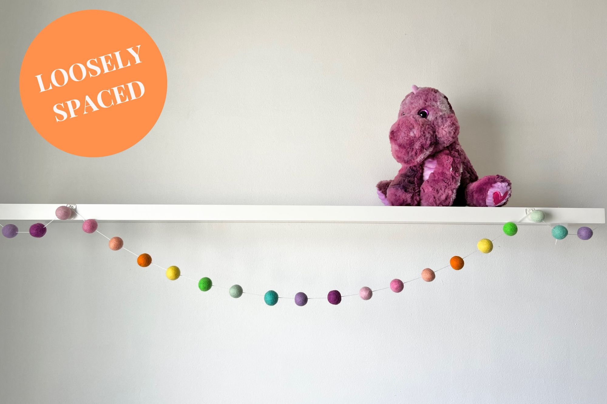 Teacher Gift Classroom Decor Rainbow Felt Ball Garland Fun Bright Felt ...