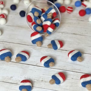 Felt Bomb Pop 4th of July Felted Popsicles Wool Felt Summer Felt Shapes DIY Firecracker Summer Craft for Kids DIY