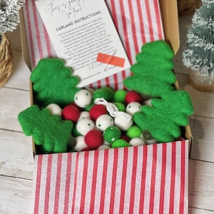 MAKE YOUR OWN! Christmas Tree Garland! Kids Felt Ball Craft Kit Gift Limited Edition Dec 2025 Limited Edition diy Felt Ball Garland
