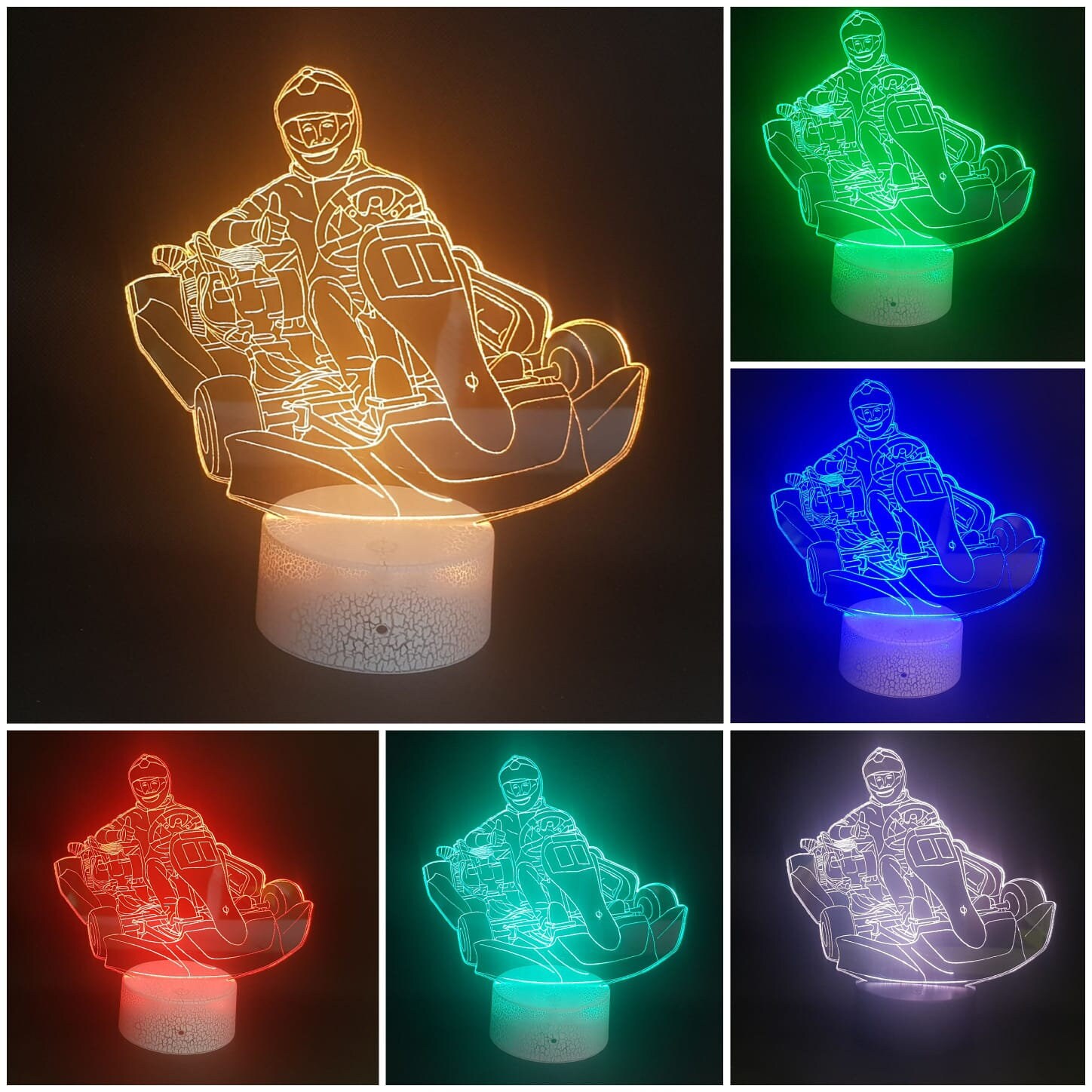 Go Kart LED Table Lamp Table Lamp Night Light 7 Times Color Etsy
