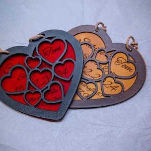 Mariage - Fiançailles - Anniversaire - Invitation - Fabriqué individuellement en cuir