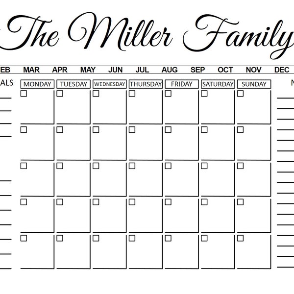 Effortless Family Planning: Personalized SVG Family Calendar for Busy Lives