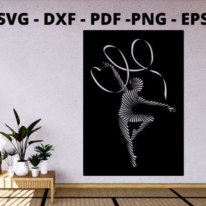 Graceful Ballerina SVG, DXF, PDF, PNG, EPS, Cut Files - Conception de silhouette dansante pour lasers, cricut et silhouette