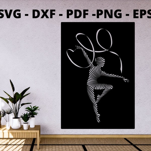 Graceful Ballerina SVG, DXF, PDF, Png, Eps, Cut Files - Dancing Silhouette Design for Lasers, Cricut and Silhouette