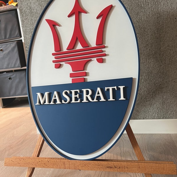 Supercar Maserati 3D Sign | Laser Ready DXF, SVG, Lightburn files