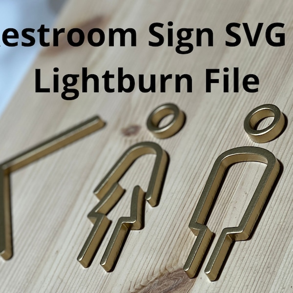 Rest Room Sign | Bathroom Sign | SVG - PNG - Lightburn Files