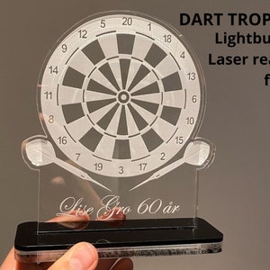 Escolha do Campeão: Troféu Dardo Personalizável | Arquivos Lightburn prontos para laser