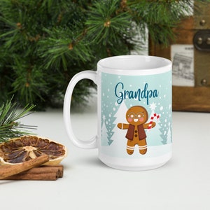 Grandpa Christmas Mug/Gingerbread Mug/Cute gift for Grandpa/Grandpas tea cup/Coffee Mug for Gramps/Grandfather gift Christmas/Love Gramps
