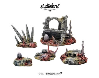 Swarm MIDDLE UPGRADES SET | Warhammer 40.000 Terrain, Tyranids Hive Scenery, Alien Tabletop Terrains