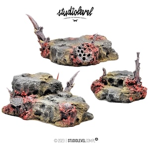 3x SWARM HILLS BOX | Warhammer40K Tyranids Terrain, WH40K Alien Landscape, 28-32mm Miniature Wargames, Tyranid Hive Scenery Set