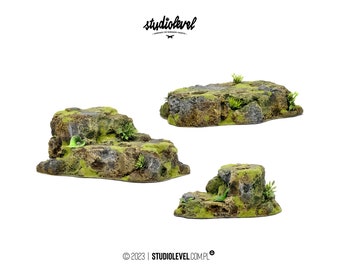 3x FOREST HILLS | Wargaming Terrain, 28mm, 32mm, Fully Painted, Fantasy Scenery for Warhammer, Aos, Middle Earth, Kow, Bolt Action, D&D, Rpg
