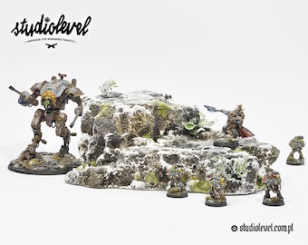 Double WINTER/SNOW HILL | War Game Terrain, 28mm 32mm, Fully Painted, Fantasy Scenery for Warhammer, Old World, Aos, Middle Earth, Kow, D&D