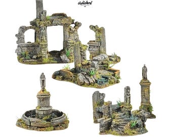 Ruined Shrine City | Jungle Temple Terrain, Scenery for 40k, Tabletop Ruins Set