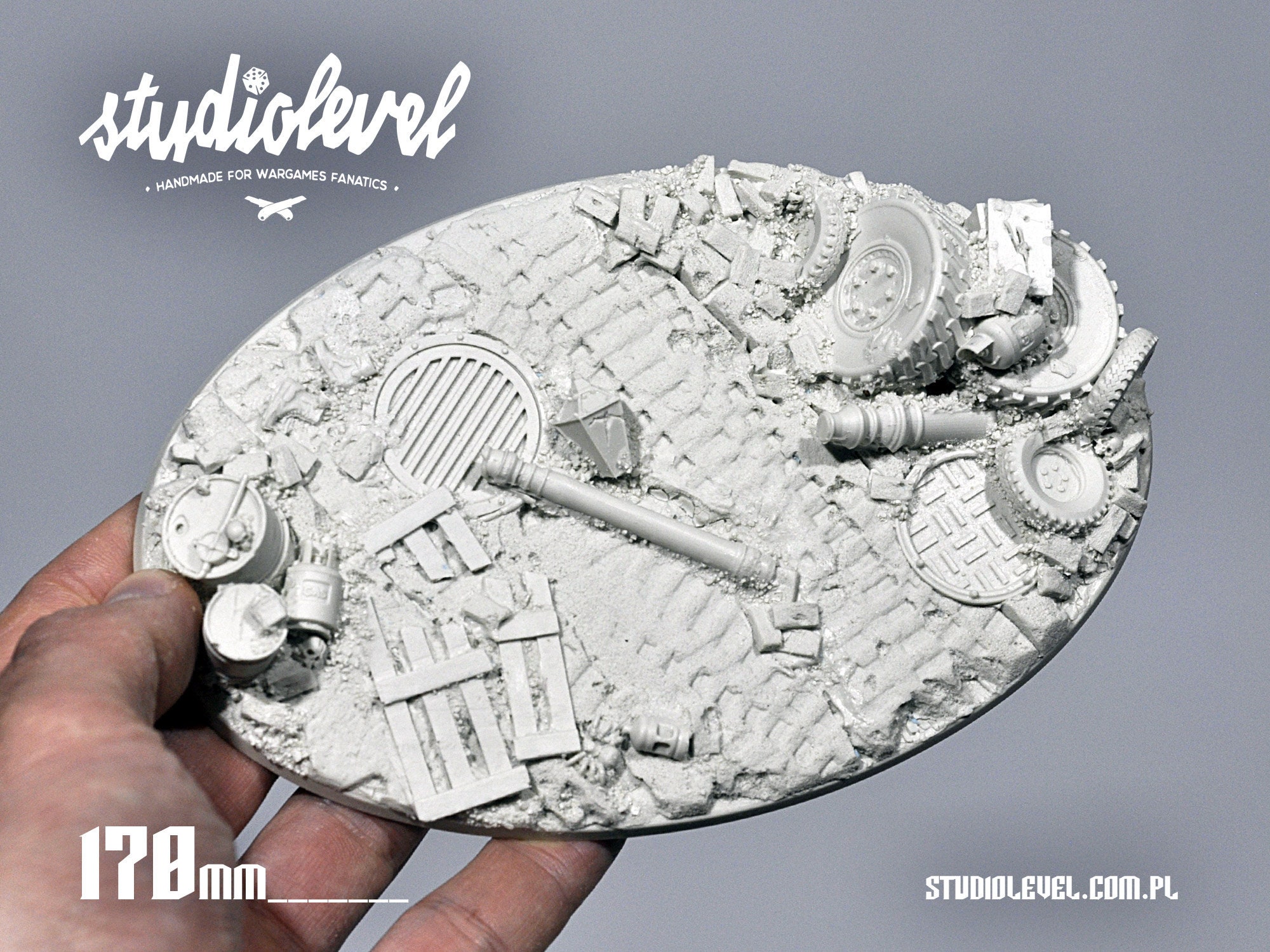 Oval 170mm URBAN MAGNETIC BASES | Scenic Miniature Base, Handmade
