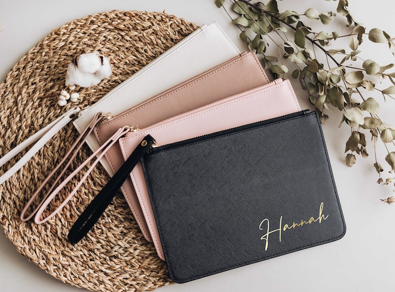 Bridesmaid Clutch | Bridesmaid Proposal Gifts | Bridal Party Gifts | Personalized Makeup Bag | Maid of Honor Gift | Custom Gift for Her