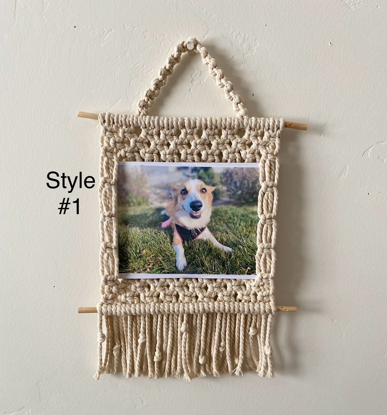 Macrame Picture Frame 5 X 7 in Landscape Orientation - Etsy