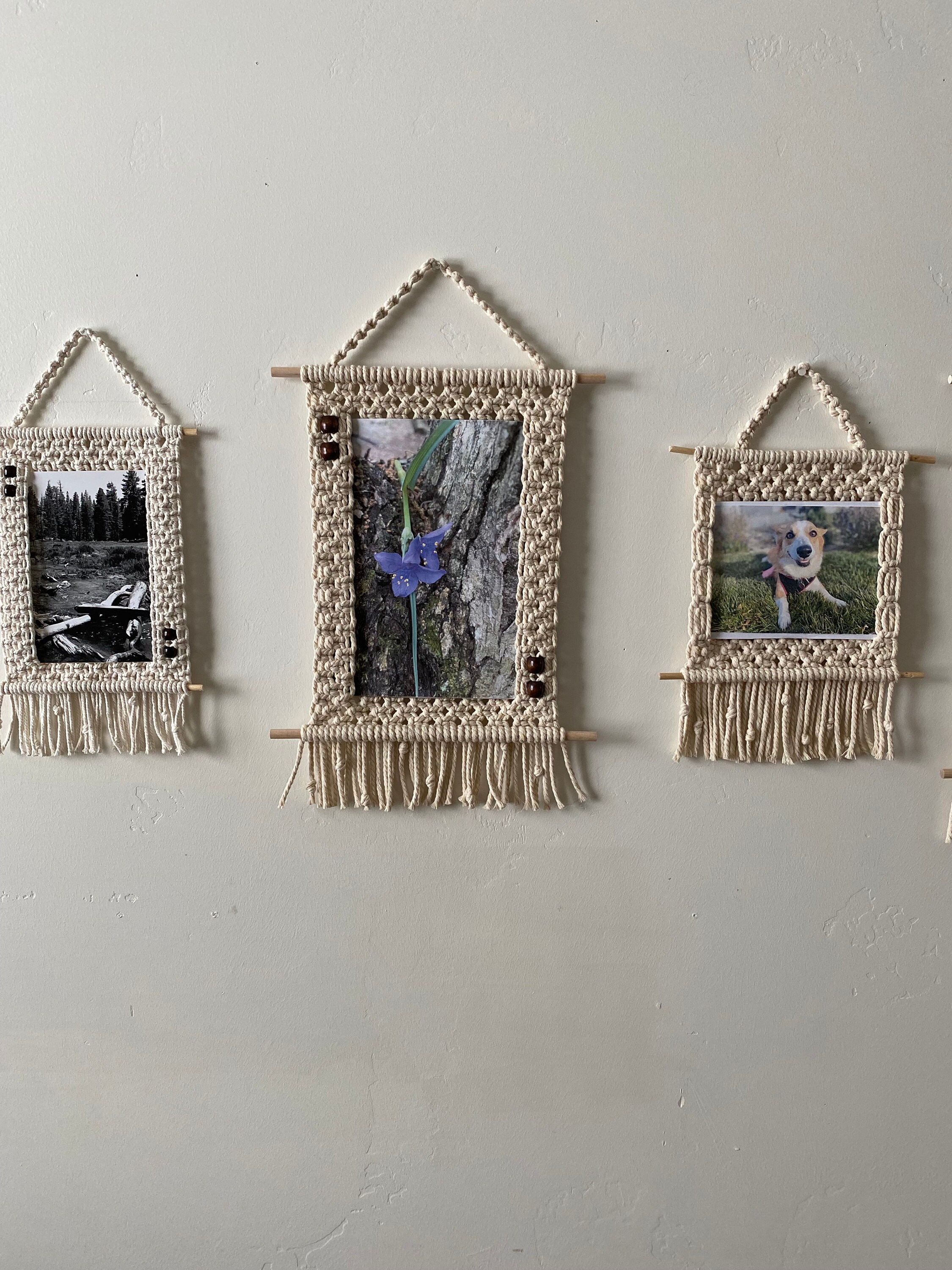 Macrame Picture Frame 5 X 7 in Landscape Orientation - Etsy