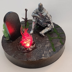 3D Printed Dark Souls Diorama Figure (w/ Rechargeable LED)