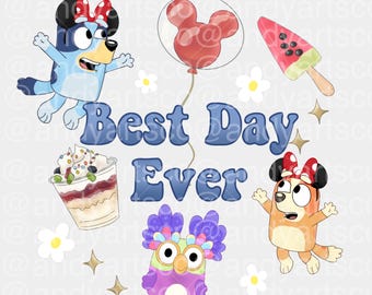 Pacchetto PNG Heeler Sisters, clipart di cani ad acquerello, maglietta per vacanze al parco (download digitale)