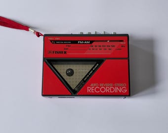 FISHER Walkman Color Red Japan Made PH-A400 Auto REVERSE Stereo Recorder