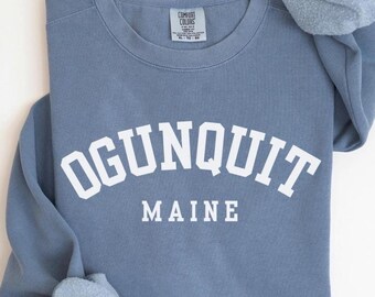 Bluza z kapturem Ogunquit Maine, projekt koszulki plażowej Beacgy, koszulka z okrągłym dekoltem w stylu nadmorskim, wnuczka, ocean, miłość, słodka, słodka, kokietka