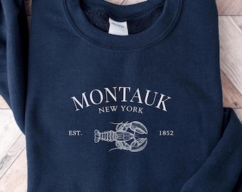 Bluza Montauk Bluza z kapturem Blue Lobster Koszulka New England Tshirt Ubrania Preppy Sportowe prezenty dla kobiet Prezenty urodzinowe dla przyjaciół Koszulki plażowe dla grupy