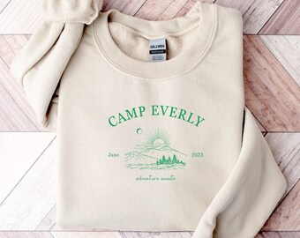 Camp Bachelorette Camping Bachelorette Retro Camp Bachelorette Sudadera Camisas de fiesta Nombre personalizado Regalo de fiesta nupcial Novia de montaña al aire libre