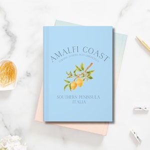Cuaderno de la costa de Amalfi, Diario de viajes de Europa, Ducha nupcial de Italia, Baby Shower de Italia, Limones de acuarela, Regalo de despedida para un compañero de trabajo