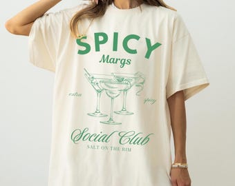 Koszulka Spicy Margarita Klub towarzyski Bluza Koszulka Spicy Marg Alkohol Tank Topy Wódka Prezenty Nadmorski Wnuczka Klub plażowy Temat Alkohol Ekipa