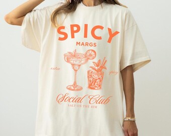 Koszulka Spicy Margarita Klub towarzyski Bluza Koszulka Spicy Marg Alkohol Tank Topy Wódka Prezenty Nadmorski Wnuczka Klub plażowy Temat Alkohol Ekipa