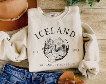 Iceland Sweatshirt Icelandic Sweater Iceland Shirt GF Gift Ideas Reykjavik Shirt Cozy Season Sweats Nordic Gift Girls Hiking Trip Travel Top