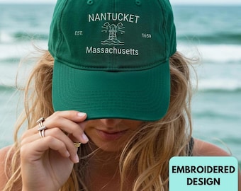 Kapelusz z latarnią morską Nantucket w Massachusetts Prezenty dla wnuczki z wybrzeża Prezenty urodzinowe dla przyjaciół Pasujący strój plażowy dla rodziny