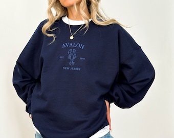 Avalon NJ Sweatshirt Lobster Sweater Beachy T Shirts Preppy Clothes Surfer Girl Hoodie Yacht Club Jersey Shore NJ Gifts Avalon NJ Cute Top
