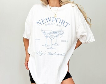 Newport RI Bachelorette Last Toast on the Coast Beachy Wedding Favors Cool Bridesmaid Gift Custom Bridal Party Crewneck Bikini Bride Vibes