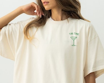 Tini Time Tshirt Filthy Martini Shirt Aperitivo Social Club Bad and Boozy Bestfriend Bday Gifts Things for Girlsfriend VSCO Hoodi GF T-shirt