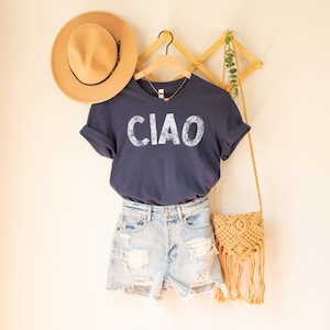 Ciao Tshirt, Italia Vacation Shirts, Italian Tee, Sicily Tshirt, Y2K Clothing for Women, Hello World, Ancient Rome Bday Gift for Friends