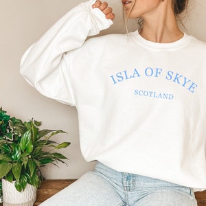 Isle of Skye Sweatshirt Europa Urlaub Shirts Schottland Themen Geschenk Gälische Kleidung Scottish Pullover Bday Geschenke für Freunde Ästhetische Sweats