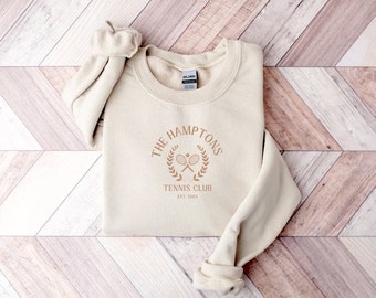 Hamptons Sweatshirt, Tennis Sweatshirt, Preppy Crewneck, The Hamptons Sweatshirt, Tennis Gift, Summer T, VSCO Crewneck, Aesthetic Sweats