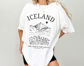 Islandia Koszulki Europa Wakacyjna koszulka Islandzkie pamiątki Kraina Ognia i Lodu Prezenty urodzinowe dla przyjaciół Mitologia nordycka Nordycki prezent Dziewczęca wycieczka