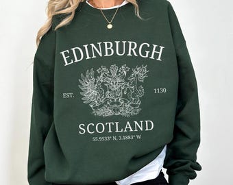 Bluza z kapturem Edynburg Europa Wakacyjna koszulka Prezenty urodzinowe dla przyjaciół Turystyczna Szkocja Bluza Estetyczna Bluzy Europejskie Prezenty Podróżnicze Y2K Top