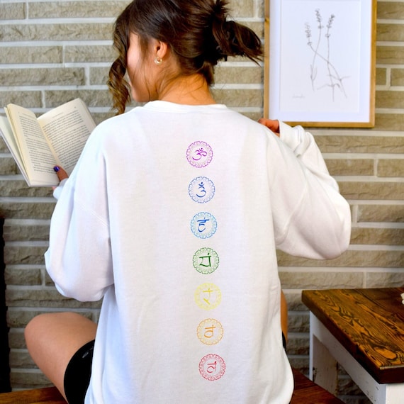 Chakra Sweatshirt GF Gift Ideas Mystical Shirt Boho Sweatshirt Spiritual Meditation Trust the Universe Chakra hoodie Yogi Girl Yoga Crewneck