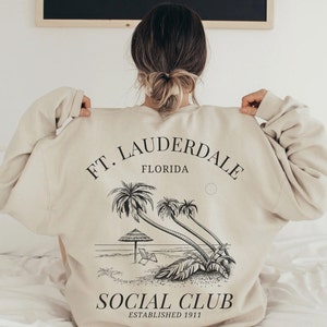 Ft Lauderdale-tröja, personliga brudtärne- och brudtärnegåvor, brudtärne-vibbar, söt strandtröja, countryklubbströja, Y2K-tröja