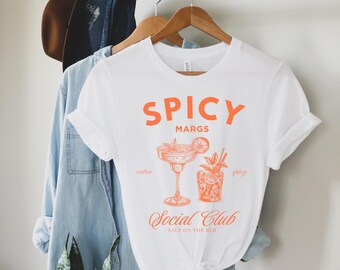 Koszulka Spicy Margarita Klub towarzyski Bluza Koszulka Spicy Marg Alkohol Tank Topy Wódka Prezenty Nadmorski Wnuczka Klub plażowy Temat Alkohol Ekipa